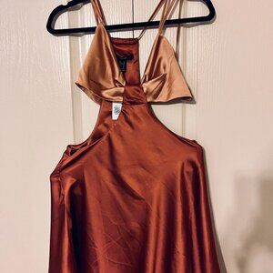 Forever 21 Blush/Rose Satin Cutout Mini Dress